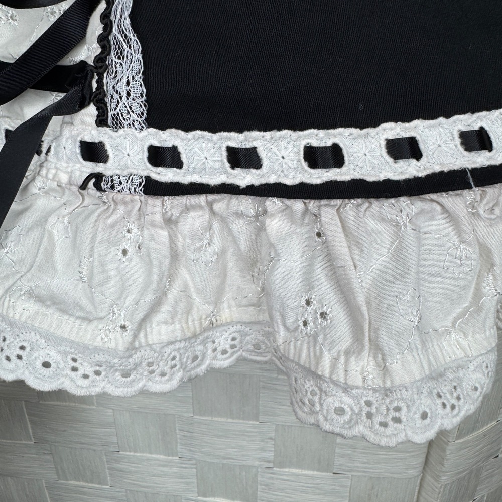 Tripp NYC Black Lace Up Back Maid Ruffle Mini Skirt XXL Goth - Picture 5 of 8